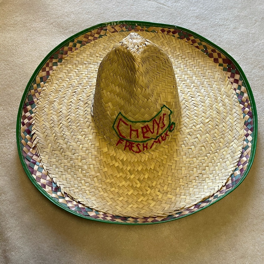 Men's Straw Hat in Brown Mexican Style Size 58 CM